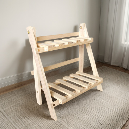 * Estantería De Madera De Doble Capa Con Forma De Estante