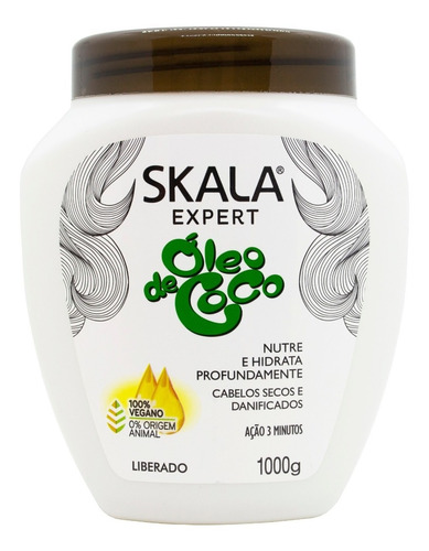 Skala Oleo De Coco Máscara Vegana Nutritiva Cabello Seco 1kg