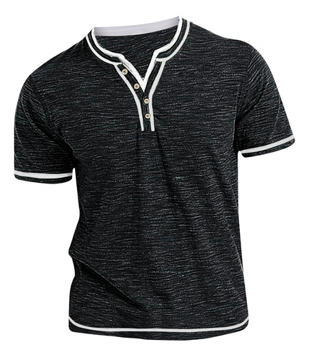 Polera H Para Hombre, Delgada, De Manga Corta, Solapa, Cas