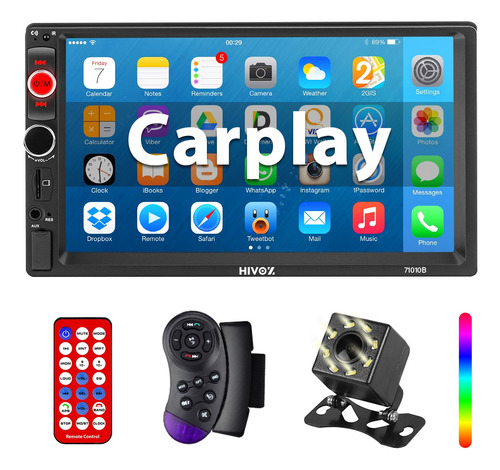 Estéreo Para Auto 7in Carplay Mirror Link 7010b Con Cámara