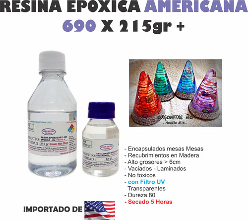 Resina Epoxica Liquida Americana 690 X215gr Joyeria Orgonita