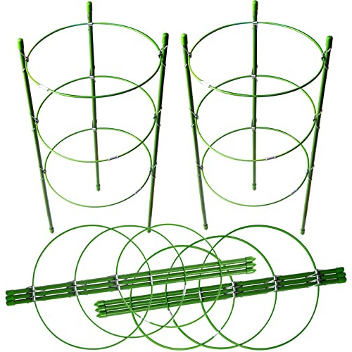 4 Pcs Soportes Plantas, Jaulas Tomates, Anillo De Sopor...