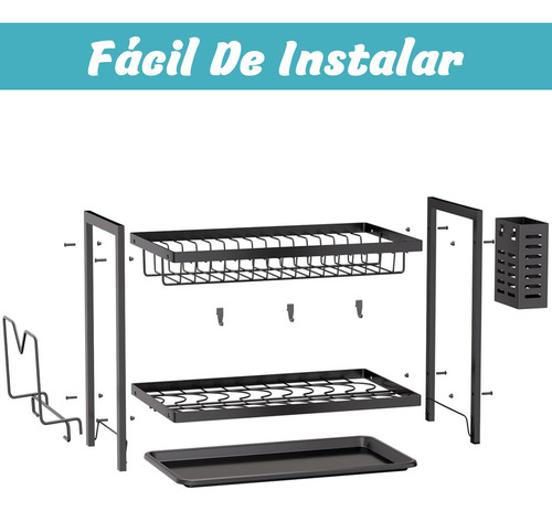 Escurreplatos Para Cocina Desmontable Metal 2 Niveles Hogar