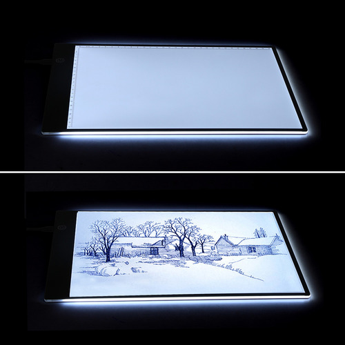 YOSOO A2 Caja de Luz de Trazado Plantilla Tablero de Dibujo de Diseño de Arte de Patrón Luz Pad de Enchufe de UE 3 Brillo Ajustable 