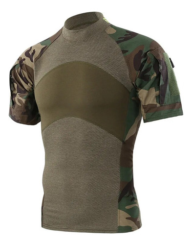 Camisetas Tácticas De Camuflaje Para Hombre, Pantalones Cort