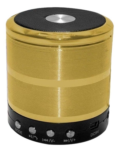 Alto-falante Altomex caixa de som Mini Speaker WS-887 com bluetooth dourado 