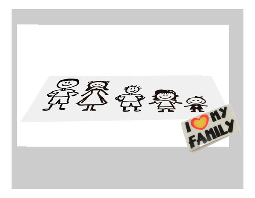 Sticker Para Auto O Camioneta Familia 5 Integrantes A Elegir