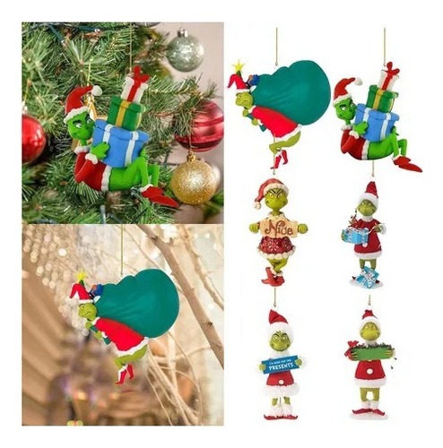 Hu 6 Adornos Colgantes For Árbol Navidad Con El Muñeco