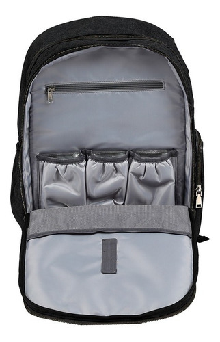 Mochila Maternal Carestino Roma Negro Melange Completo