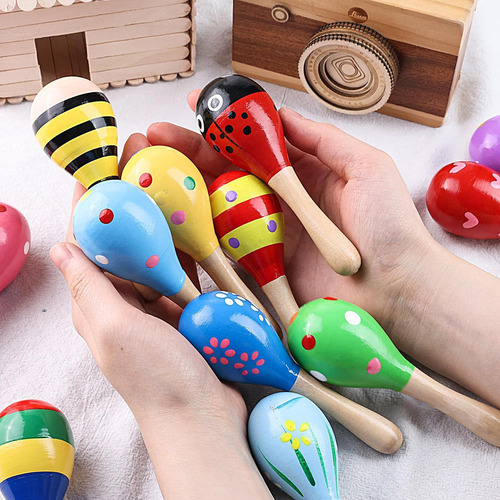 Maracas De Madera Para Niños Sonajeros De Percusión Manual D