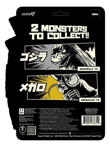 Super7 Reaction Toho Godzilla Megalon Glow In The Dark