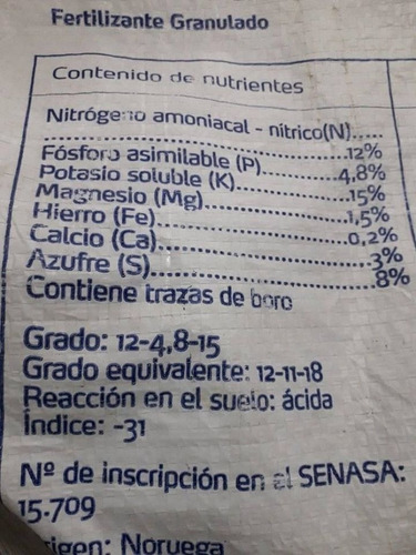 Imagen 3 de 3 de Fertilizante Nitrofoska Azul X 1 Kg Fertilizante Nitrogeno