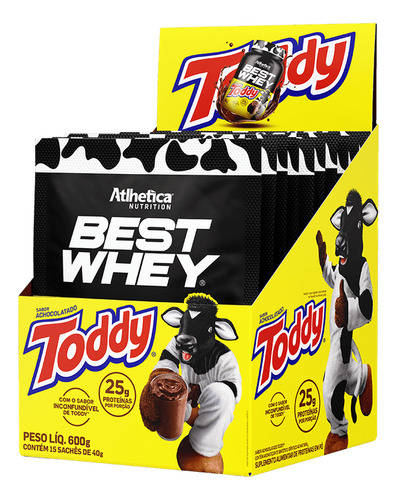 Best Whey Achocolatado Toddy Display 15 Sachês Atlhetica