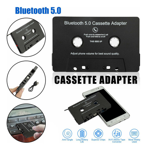 Tf Adaptador De Cassette Bluetooth A Auxiliar Con Batería