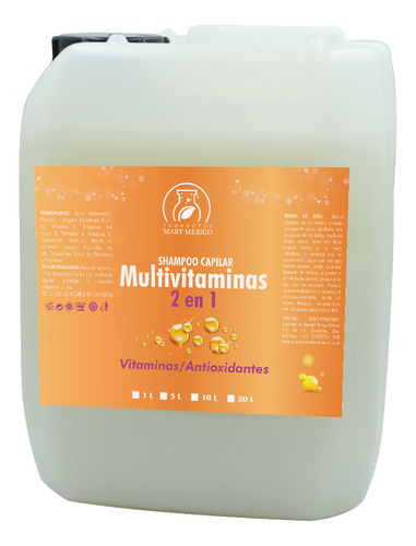 Shampoo Capilar Multivitaminas 2 En 1 (5 Litros)