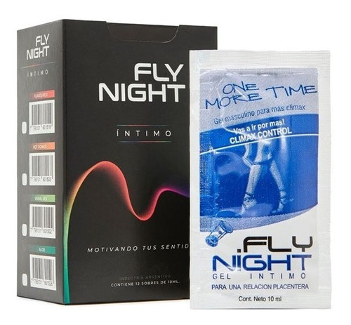 Caja X 12 Ud Gel Lubricante 10 Ml Climax Control Fly Night