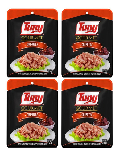 4 Atún Tuny Gourmet Con Salsa Chipotle 75 Gr C/u