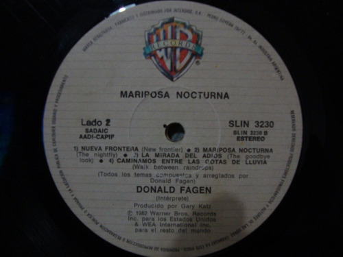 Sin Tapa Disco Donald Fagen Mariposa Nocturna Si1