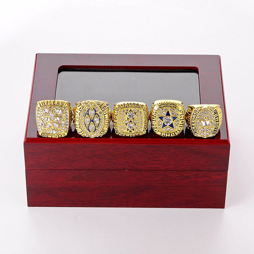 C Nfl Dallas Cowboys 5 All-time Campeonato Anillos De Oro