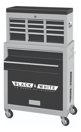 Caja Herramienta Gabinete Set De Dos Y Seis Cajones Color Negro
