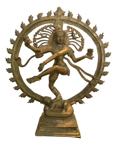 Antigua Figura Bronce Lord Shiva Hindu Orig Dios India 58 Cm