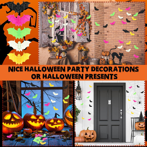 120 Piezas De Murciélagos De Plástico En 3d For Halloween,