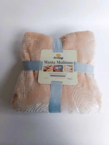 Frazada Manta Multiuso De Pie De Cama O Viaje Crema Liso