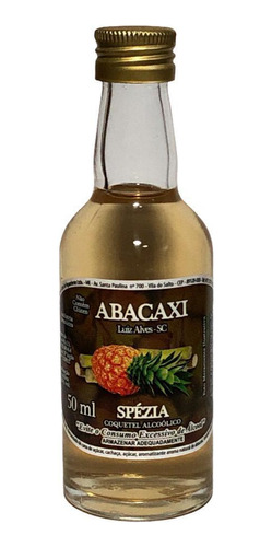 Cachaça Abacaxi Spézia 50ml - Destilada Em Alambique