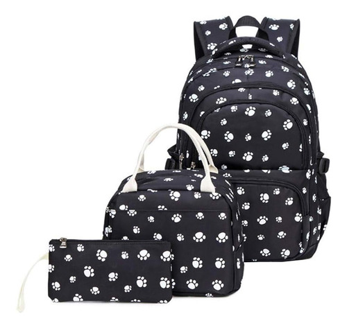 Dog Paw - Mochila Escolar Para Niñas, 8# Negro, Viajar