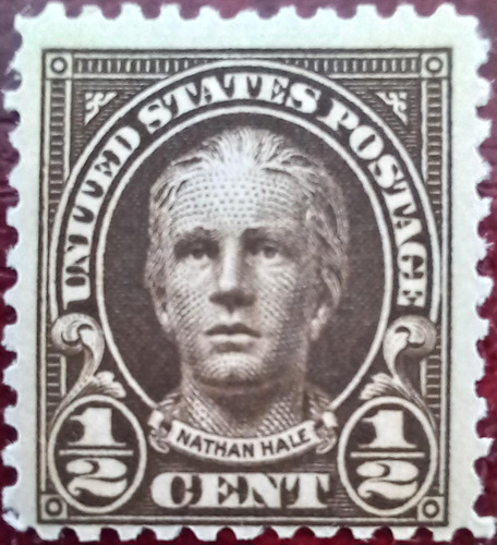 Usa Estampilla 1/2 Cent. Del Héroe Nathan Hale