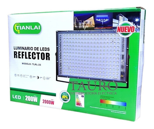 Reflector Led 200w Lupa 2000w Alta Potencia Exterior 6 Pack
