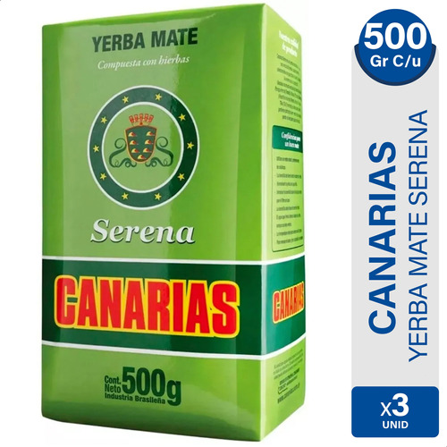 Yerba Canarias Mate Serena Con Hierbas 01mercado X3 Unidades