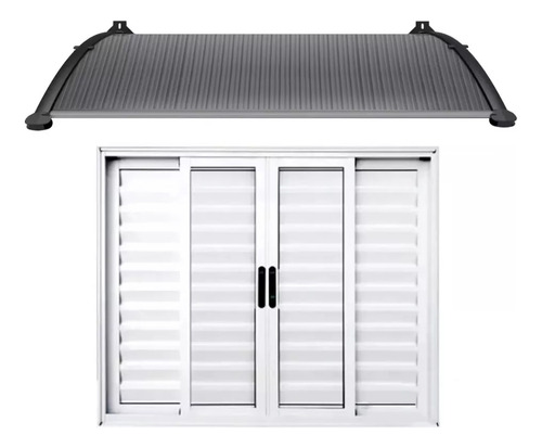 Toldo Policarbonato Alveolar Win Home 1 Metro X 1m Fumê