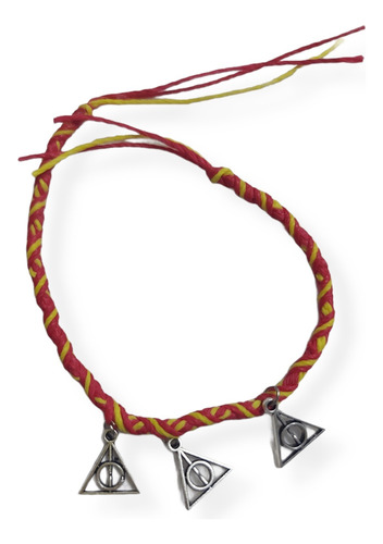 Harry Potter - Pulsera Artesanal Gryffindor Con Dijes 