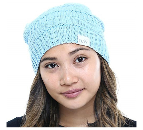 Gorro De Invierno Holgado Con Forro De Satén Para Mujer