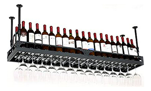 Rack De Vino Europeo, Colgador De Copas Y Estante De Vino