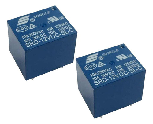 20 Piezas Mini Relay 12v Dc 10a 250v Spdt 5-pins Pcb