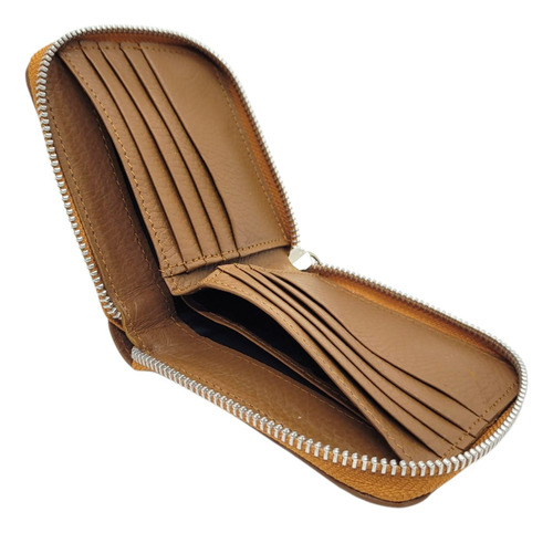 Billetera Con Cierre Pocket De Cuero Vacuno Pp27 Unisex Suela