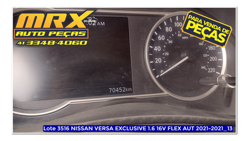 Sucata Nissan Versa Exclu 1.6 16v Flex Aut 2021 Pecas