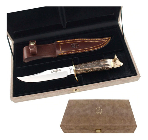 Cuchillo Muela Buffalo 16bf African Series Estuche España Color Plateado