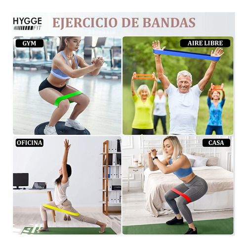 Imagen 6 de 10 de Banda Elástica Látex Circular Plana Tireband Intensidades