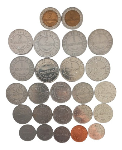 Bolivia - Lote 25 Monedas Distintas Desde 1987 (lot02)