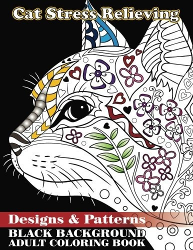 Cat Stress Relieving Designs  Y  Patterns Black Background A