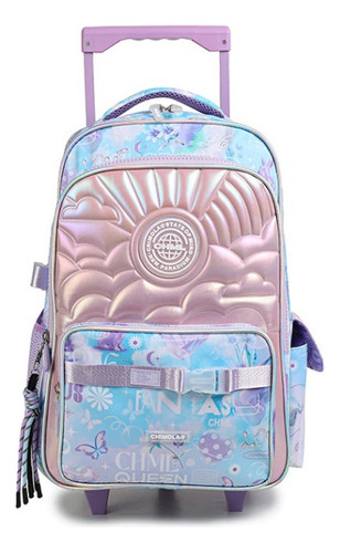 Mochila Carro Chimola 18 Pulgada Relieve Fantasy Color Lila 