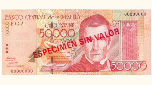 Venezuela, 50000 Bs, Agos-24-1998, Unc (especimen Sin Valor)
