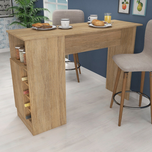 Imagen 2 de 6 de Barra Mesa Desayunador Cocina Rustic Isla Multiuso Mueble