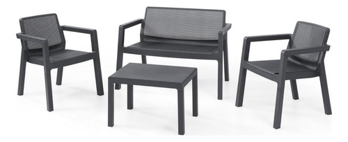 Set Juego Jardin Keter Emily 4 Piezas Simil Rattan