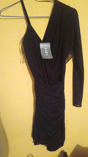 Hermoso Y Cómodo Vestido Negro Corto Zara Talla M