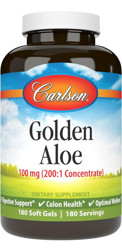 Golden Aloe 100 Mg Carlson 180 Cápsulas