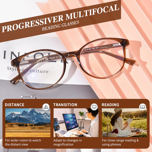 Óculos De Leitura Multifocais Progressivos Optofendy Tr90 Wo